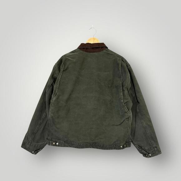 Vintage J97 Mos Carhartt Detroit Jacket Green Collar Blanket Lined XL Men - Picture 2 of 8